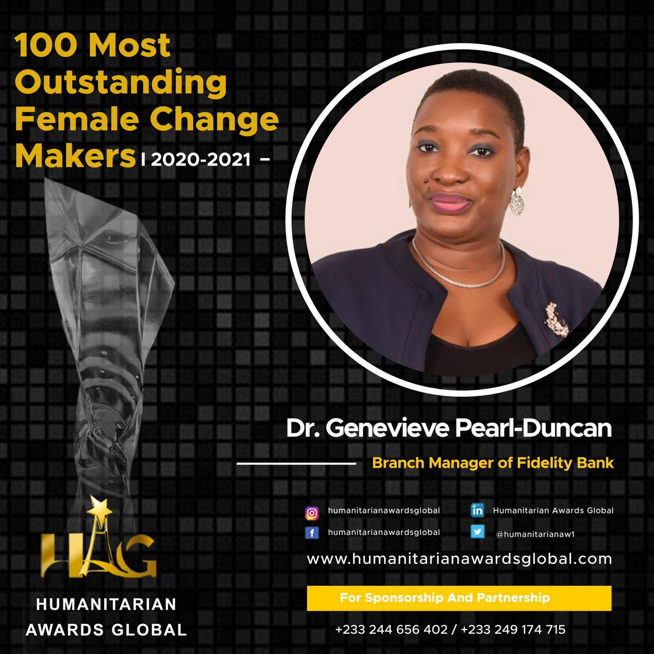 Congratulations Dr. Genevieve Pearl Duncan Obuobi For Being In The League Of The 2020/2021 100 Most Outstanding Female Change Makers In Ghana